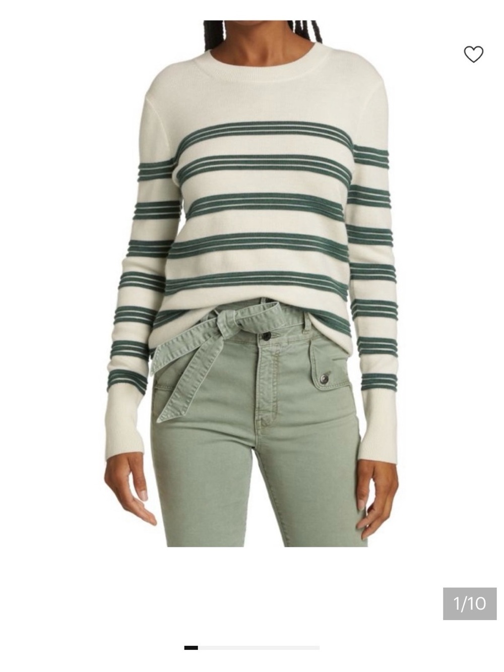 Veronica Beard 100% wool Cream Ribbed Knit Sweater